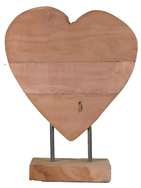 Product image of the product “Heart made from teak pcs, on a stand, in the sizes from 25 to 40cm ”